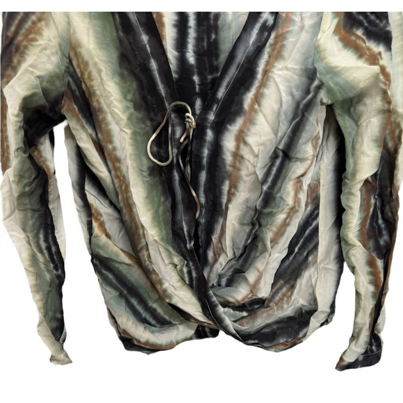 Artelier Nicole Miller Water Color Wrap Top Silk Water Color Print Size S - Picture 2 of 6